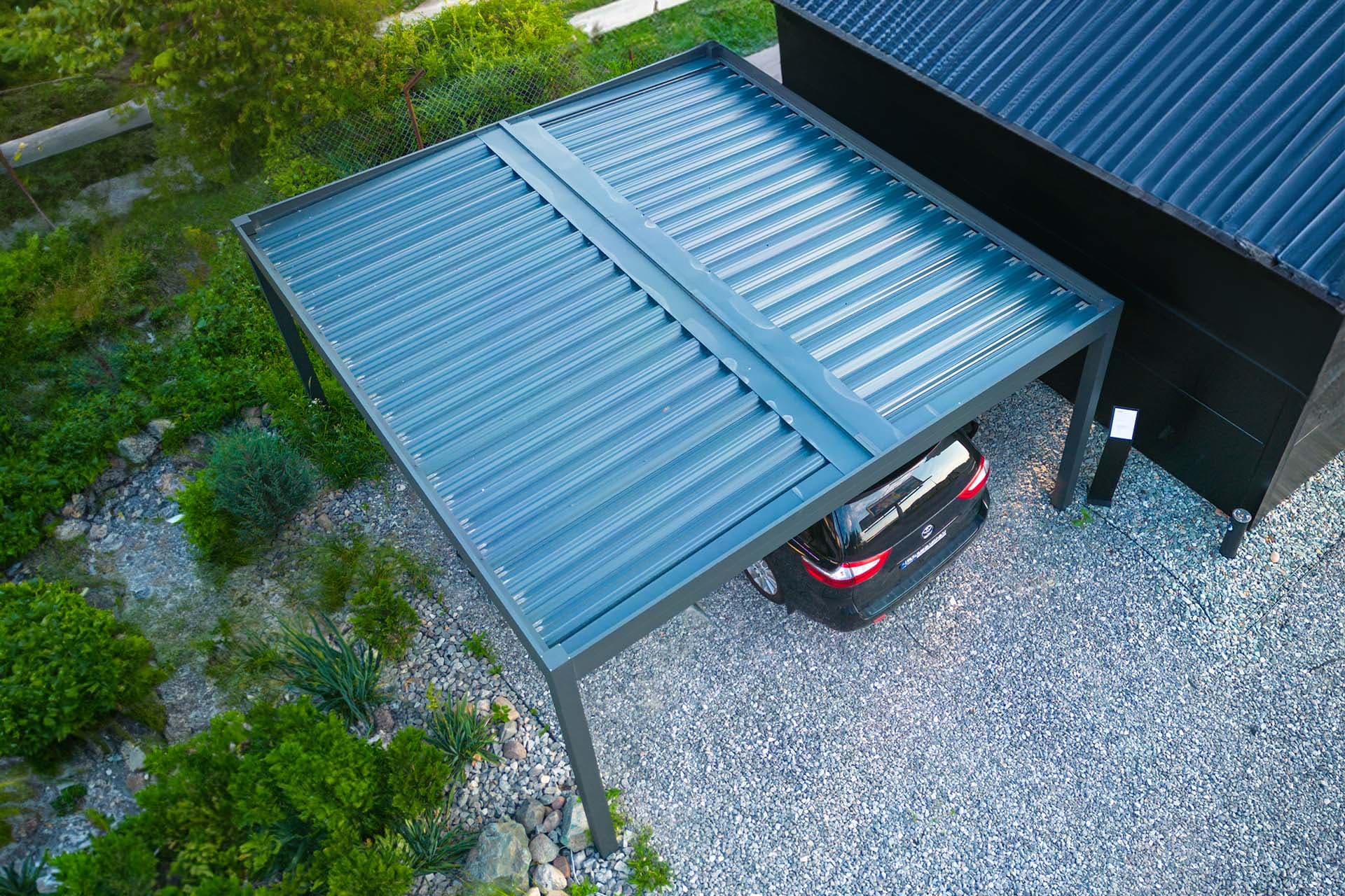 Carport dwustanowiskowy — realizacja zadaszenia tarasowego w Trójmieście 8