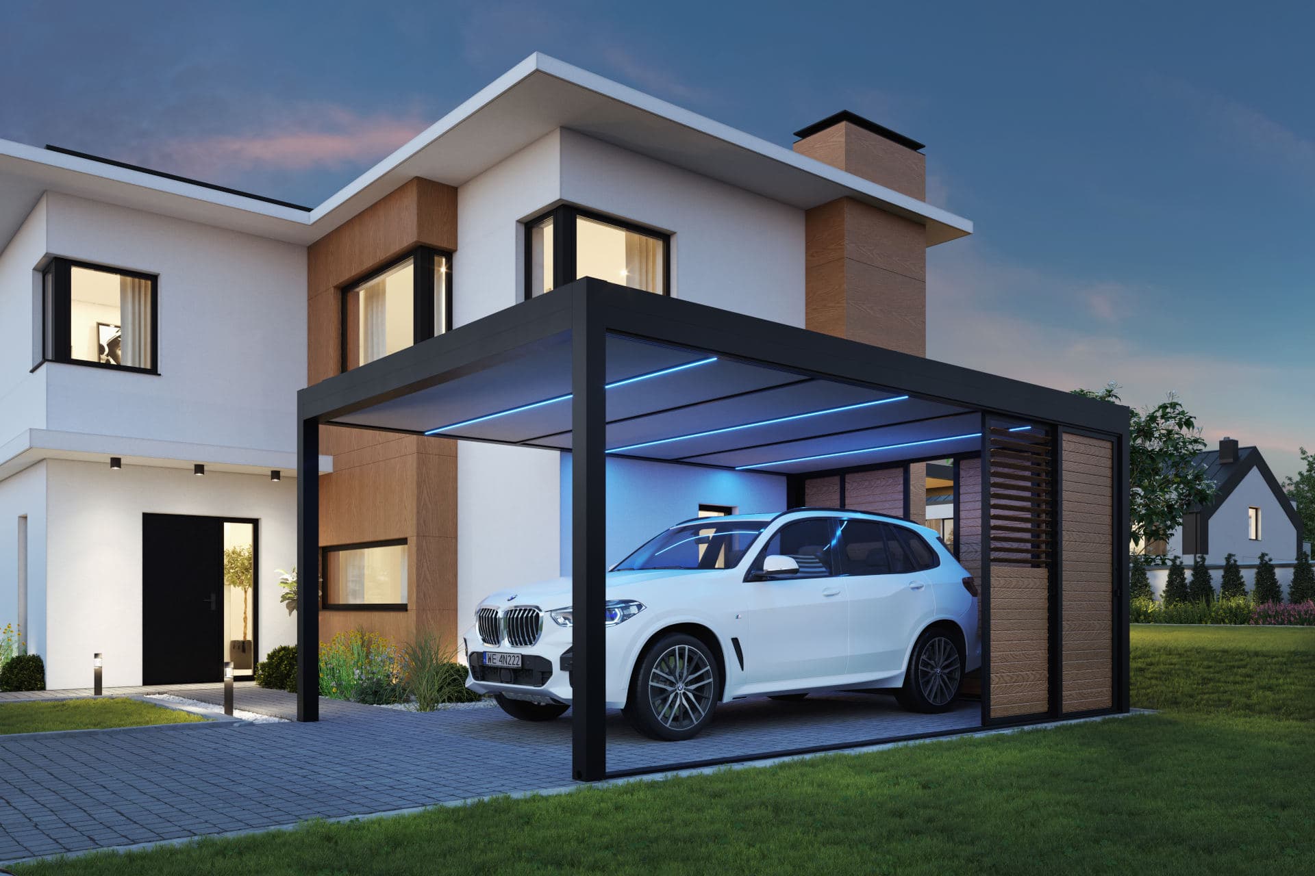 Carport jednostanowiskowy — realizacja zadaszenia tarasowego w Trójmieście 8
